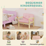 Children's Armchair Sofa Upholstered Wooden Frame for 3-8 Years Corduroy Pink