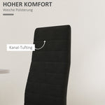 Set of 4 Dining Chairs Armless Fabric Upholstery Metal Legs - Black
