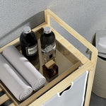 Laundry Basket with 2 Removable Bags, Bamboo Cream