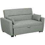 Sofa Bed 2-Seater Sleeping Function Adjustable Backrest Storage Velvet Look Light Grey