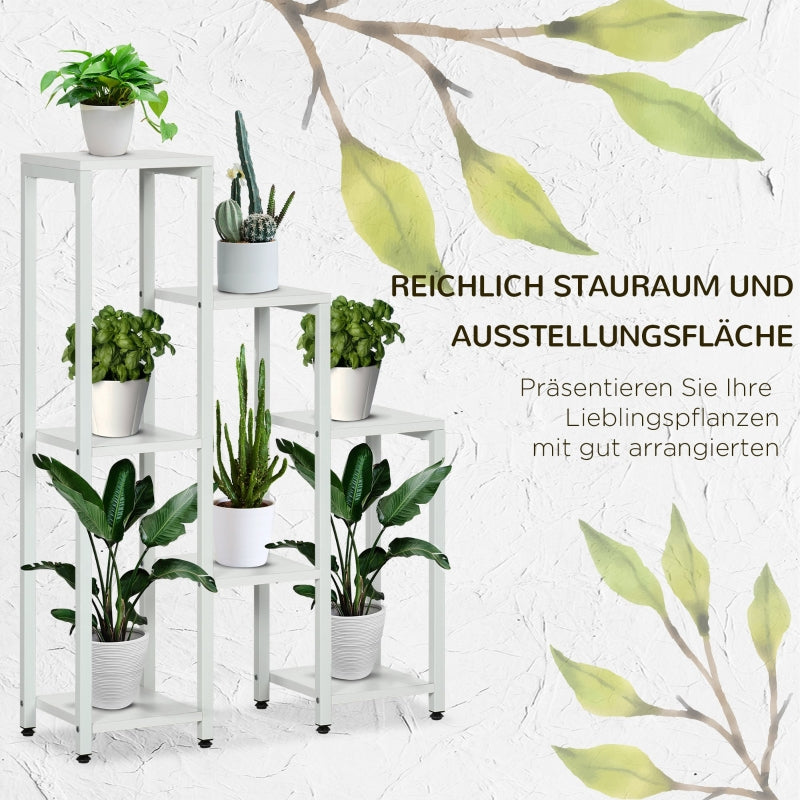 Flower Stand, 7 Tiers, Indoor Outdoor, Steel White