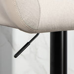 Bar Stool Set of 2 Retro Design Height Adjustable Faux Leather - Cream/Black
