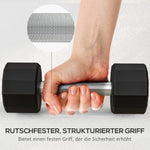 Dumbbell Set 10 kg, Non-Slip Metal, Black