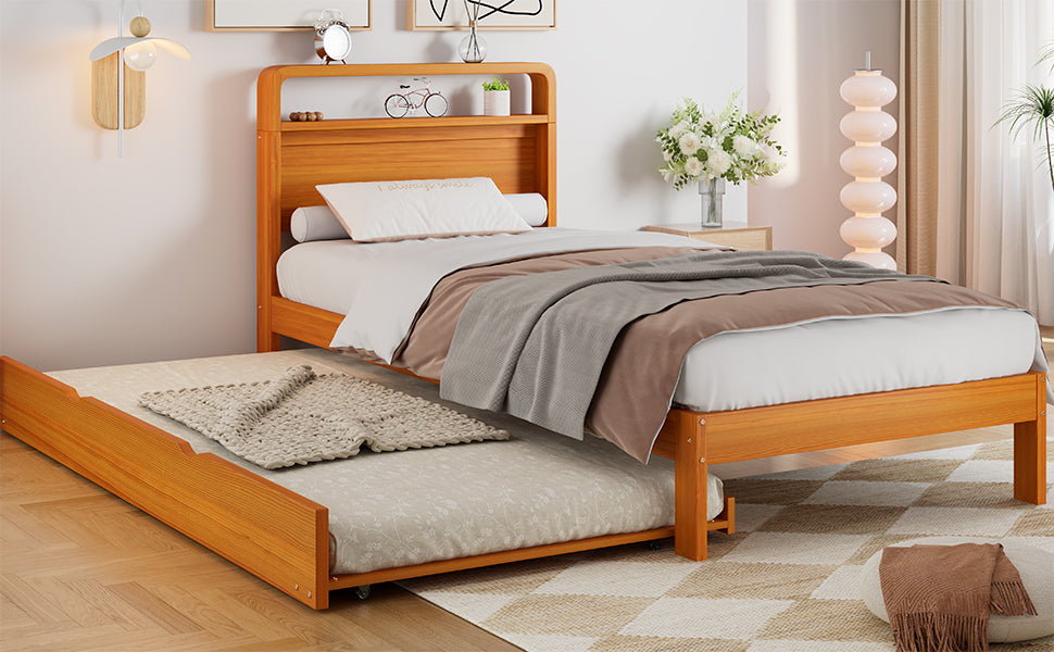 Wooden Bed 90x200cm with 90x190cm Pull-Out Bed, Wood