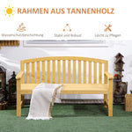 2-Seater Garden Bench Weatherproof Wood Backrest - Orange