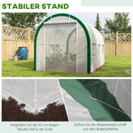 Foil Greenhouse Tunnel, 3.58 x 2.1 x 2.1 m Roller Door, Galvanized Steel, White