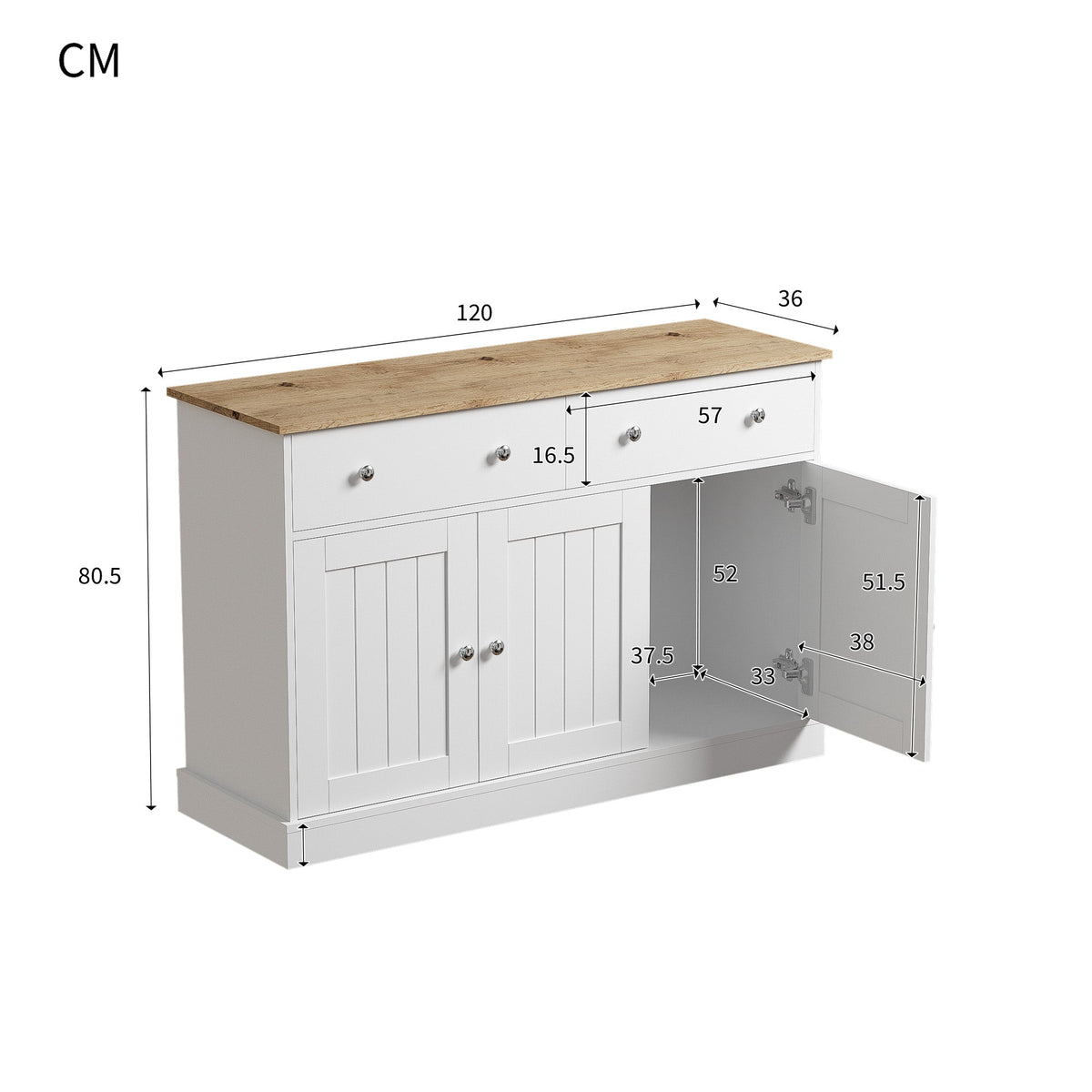 Sideboard, Engraved Texture Living Room Cabinet