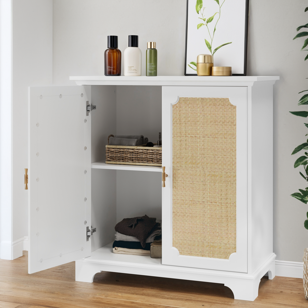 Sideboard, Kitchen Buffet Console, Rattan