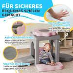 12-Piece Foam Block Set for Climbing Building and Crawling, Corduroy, Grey and Pink