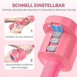 Adjustable Dumbbell Set with Square Shape and Metal Core, Red