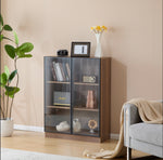 Glass Display Cabinet Collector's Stand LED Light 3-Tier Shelves Natural