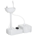 Camping Washbasin 17L Hand Sink Dispenser Outdoor Use, HDPE Light Grey