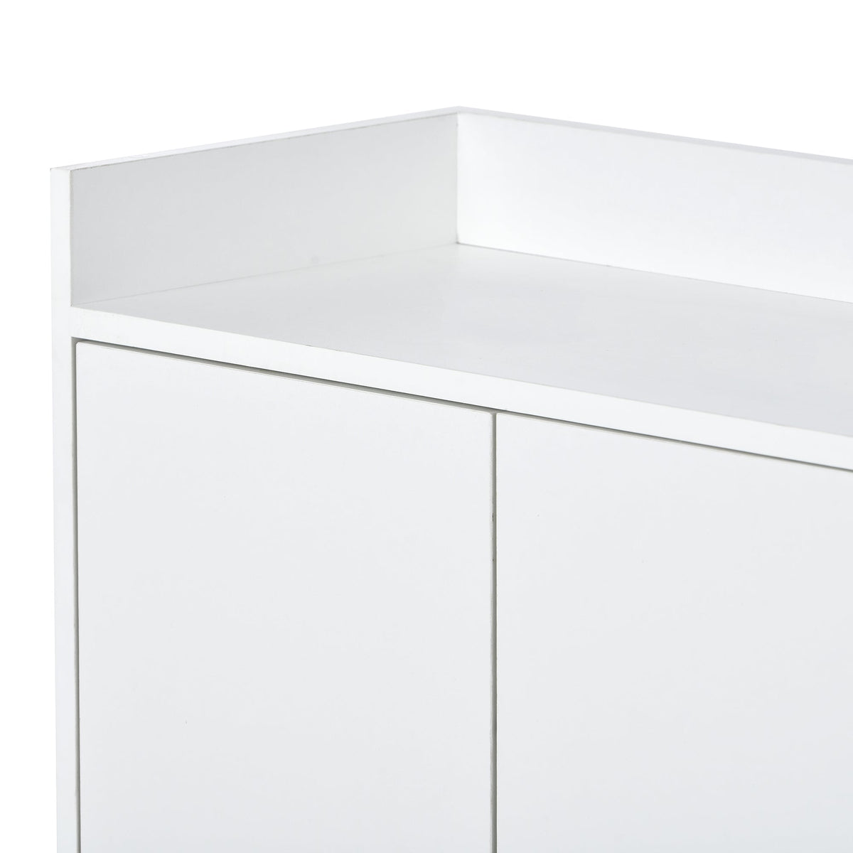 Sideboard, Minimalist 4-Door Handleless Buffet Cabinet, White
