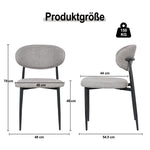 Dining Chair Samuel, Set of 4 Classic Design, Metal Frame Grey