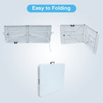 Folding Table 180cm, Portable Adjustable Rustproof, White