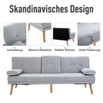 Sleeper Sofa Comfortable 3-Seater Sofa Bed, Light Gray Linen