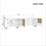 Low TV Stand 4 Doors 175cm - Vintage Wood Grain