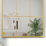 Wall Mirror, Window Mirror, Decorative Hanging, Gold Metal