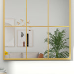 Wall Mirror, 91x60 cm Decorative Window Frame, Gold Metal