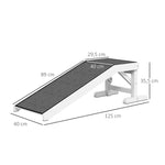 Pet Ramp, Non-Slip Carpet, for Dogs up to 30 kg, Pinewood Polyester White+Gray