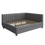Upholstered Bed 140*200, Pull-Out Sofa Bed, Multifunctional, Velvet Gray