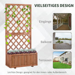 Raised Garden Bed Planter Trellis 72.5x31.5x149.5cm Natural Wood