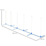 Dog Slalom Poles Agility Training Set with 600D Bag, Polyester White Blue