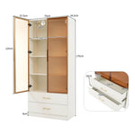 Bathroom Cabinet, 75cm, 2 Drawers & 2 Doors, Glass