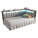 Upholstered Sofa Bed 90x200cm with Pull-Out Bed, Light Grey Velvet