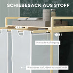 Laundry Basket with 2 Removable Bags, Bamboo Cream
