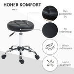 Salon Stools, Height Adjustable Swivel Rolling, Faux Leather Black