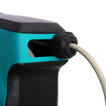 DURHAND Wall-Mounted Hose Reel, 15m Multi-Spray 180° Swivel, Plastic Green Black