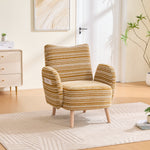 Armchair Modern Circular Pattern Side Pocket Solid Wood Legs - Fabric