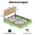 Pull-Out Bed with Bookshelf Headboard 90-180x200cm, Solid Wood & MDF