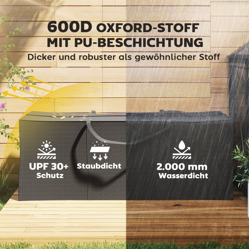 Garden Cushion Storage Bag, Waterproof UV-Resistant 600D Oxford, Black
