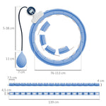 Sportnow Smart Hula Hoop with Weight Ball Counter, Adjustable 76-113cm, Light Blue