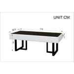 Coffee Table and TV Cabinet Set Modern Minimalist Storage Furniture - Black and White Stripe