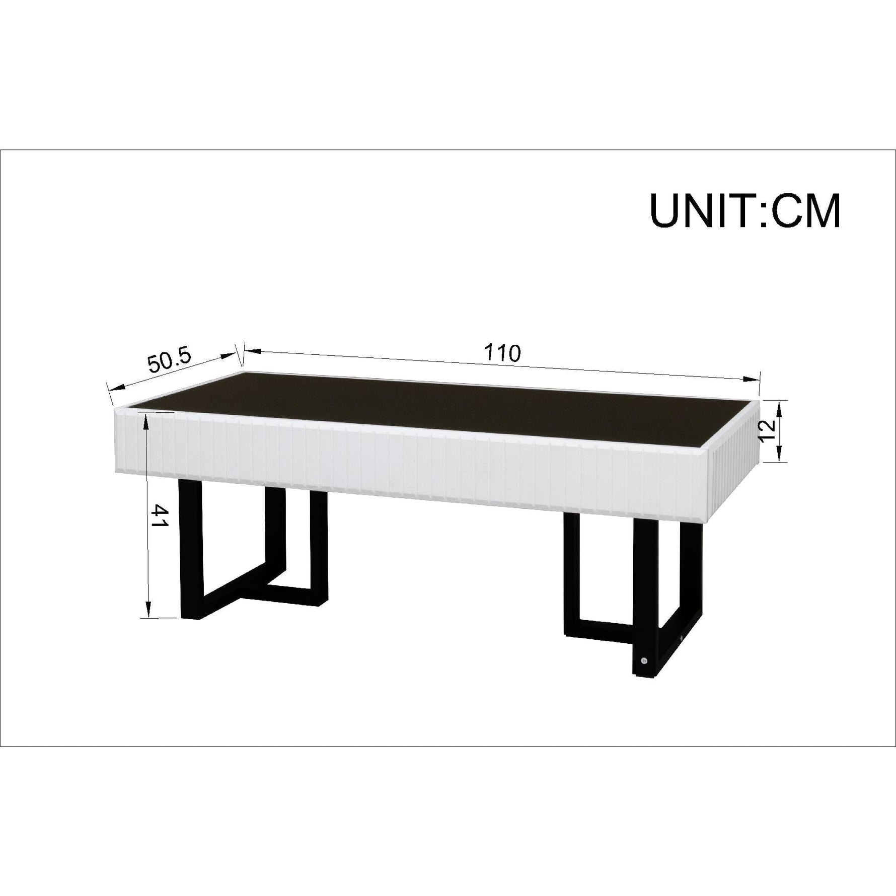 Coffee Table and TV Cabinet Set Modern Minimalist Storage Furniture - Black and White Stripe