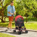 Dog Stroller, 2 in 1 Foldable Trolley with Cushion for Small Dogs, Oxford Fabric