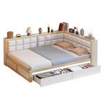 Sofa Wooden Bed, 140x200 Multifunctional with Storage Drawer, Pine Wood
