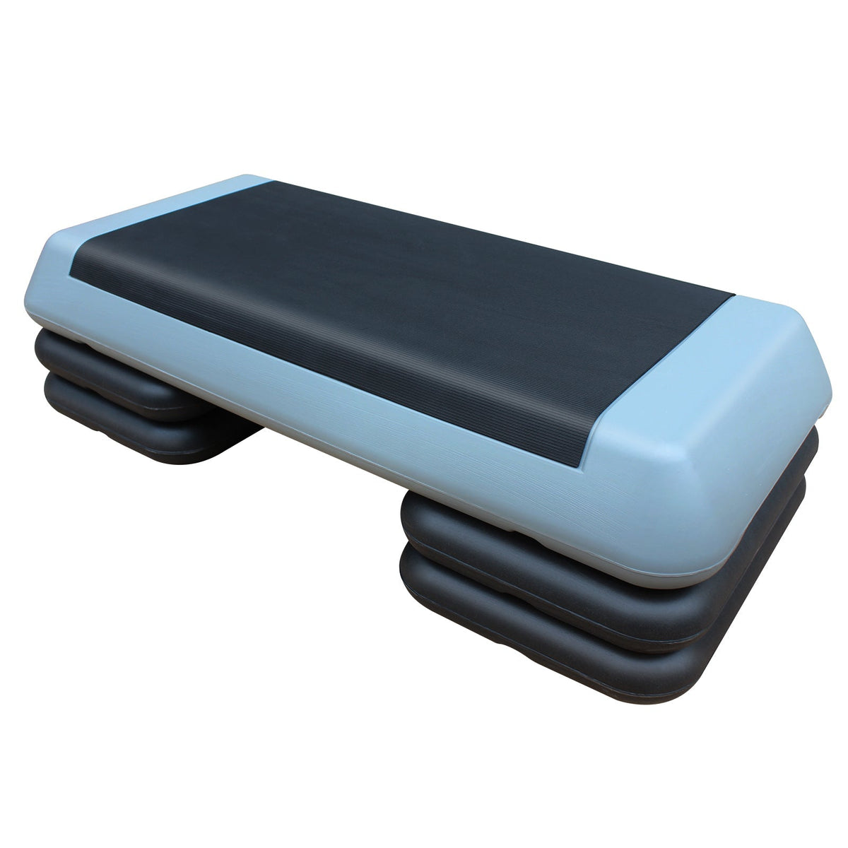Adjustable Workout Aerobic Stepper, 76cm/28.5" with 4 Risers, Gray Black