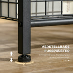 Side Table, 2-Tier Coffee Table, 40 x 40 x 50 cm, Tempered Glass Steel, Black