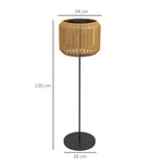 Rattan Solar Lamp Path Light, Warm White, Waterproof LED Garden Light, Steel