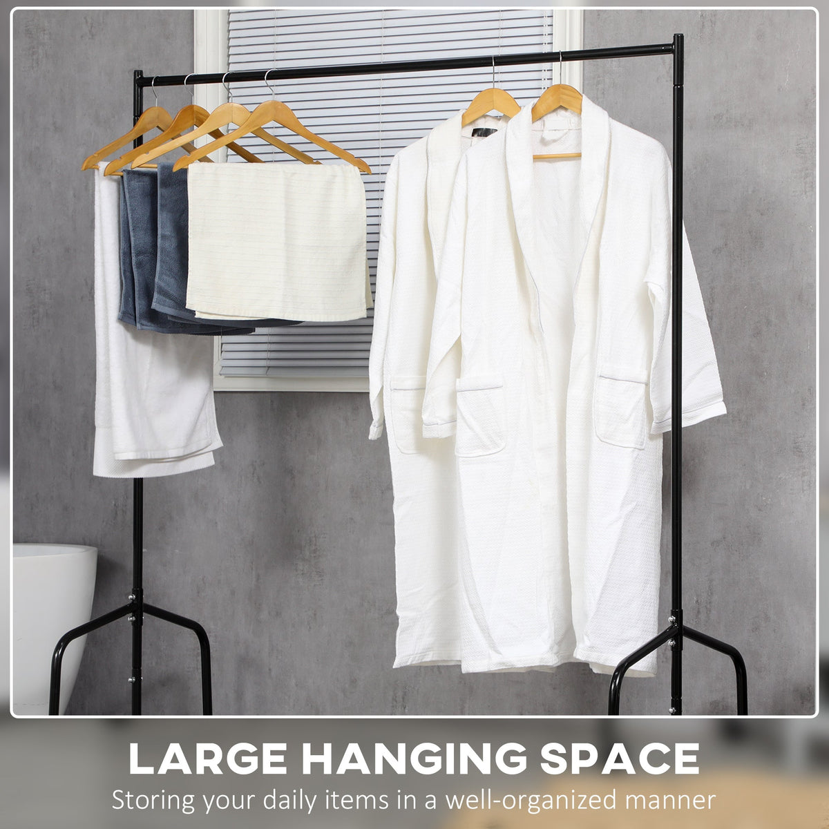 Clothes Rack 150x60x170cm, Sturdy, Easy Assembly, Metal