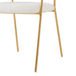 Dining Chair Set of 4 Modern Ergonomic Gold Legs - Beige