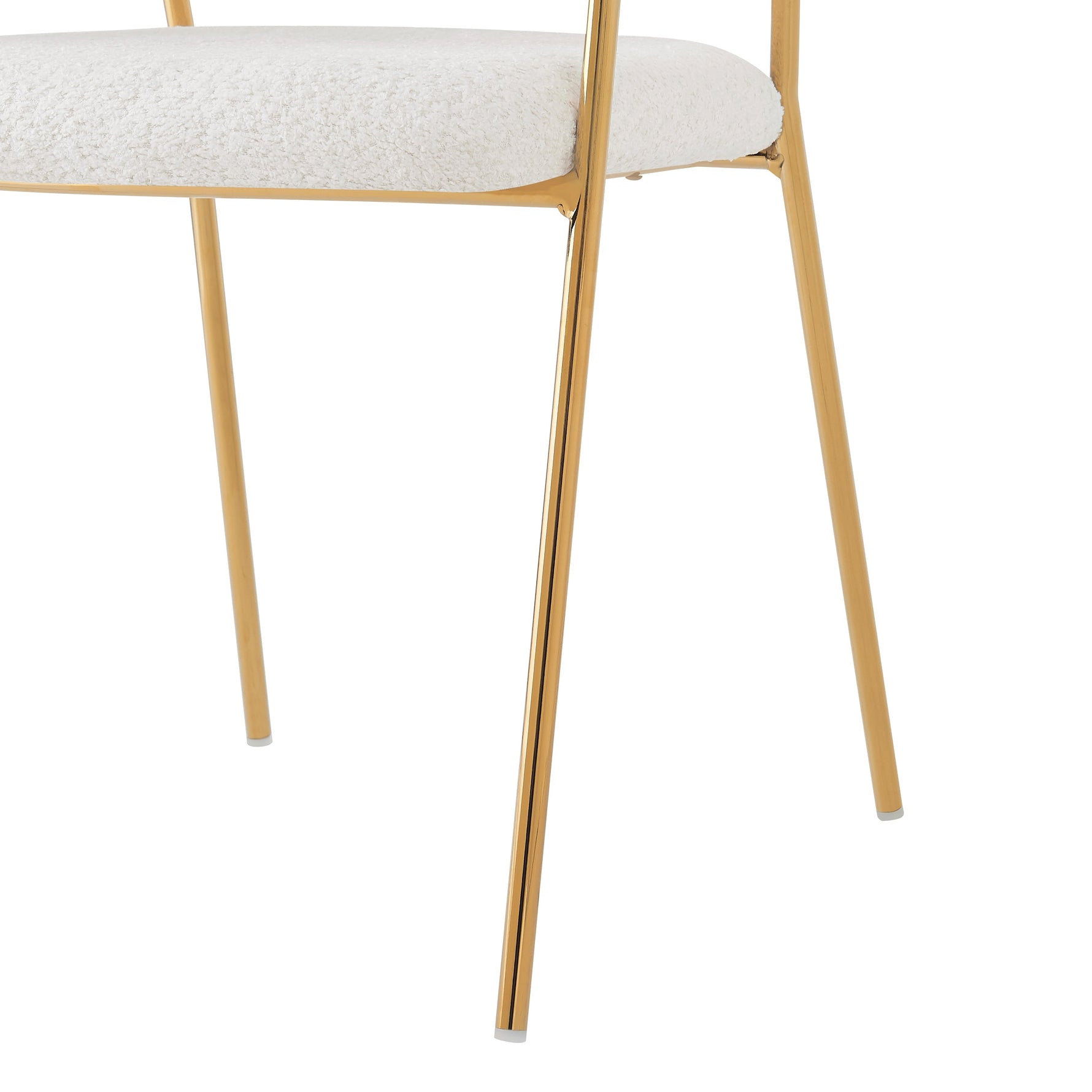 Dining Chair Set of 2 Modern Ergonomic Gold Legs - Beige