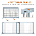 Wooden Dog Gate, Extendable Freestanding 104-183cm Grey