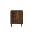 Chest of Drawers with 3 Drawers and Storage Cabinet, Walnut Wood