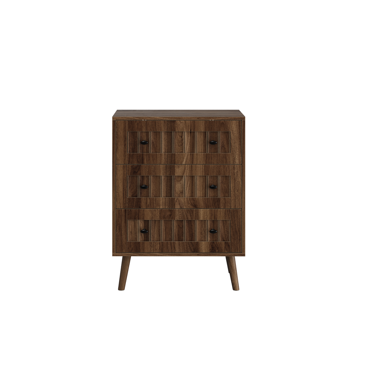 Chest of Drawers with 3 Drawers and Storage Cabinet, Walnut Wood