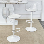 Adjustable Beam Chair (2-Pack) Swivel & Height Adjustable - Transparent/White
